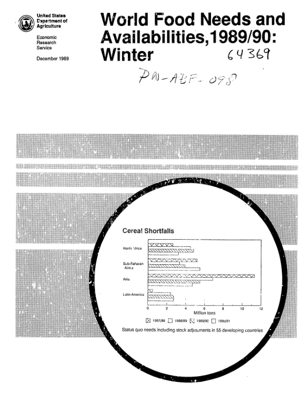 World food needs and availabilities, 1989/90 : winter