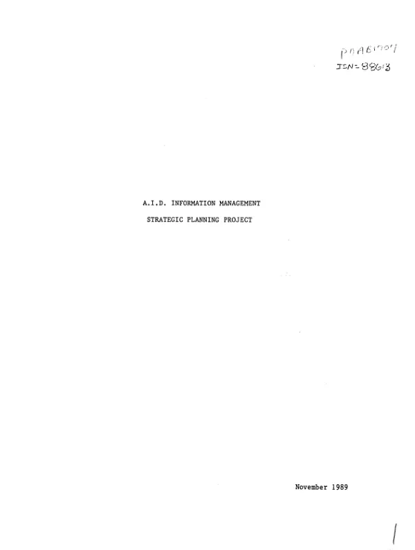 AID information management strategic planning project