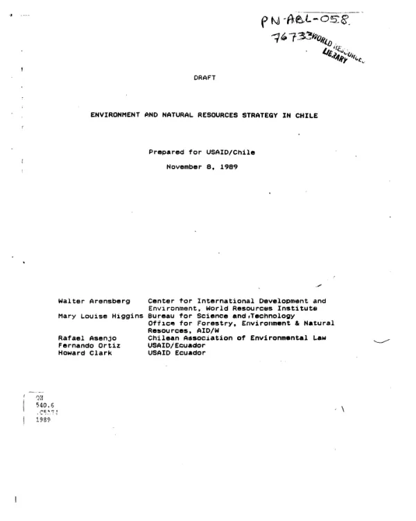 Environment and natural resources strategy in Chile