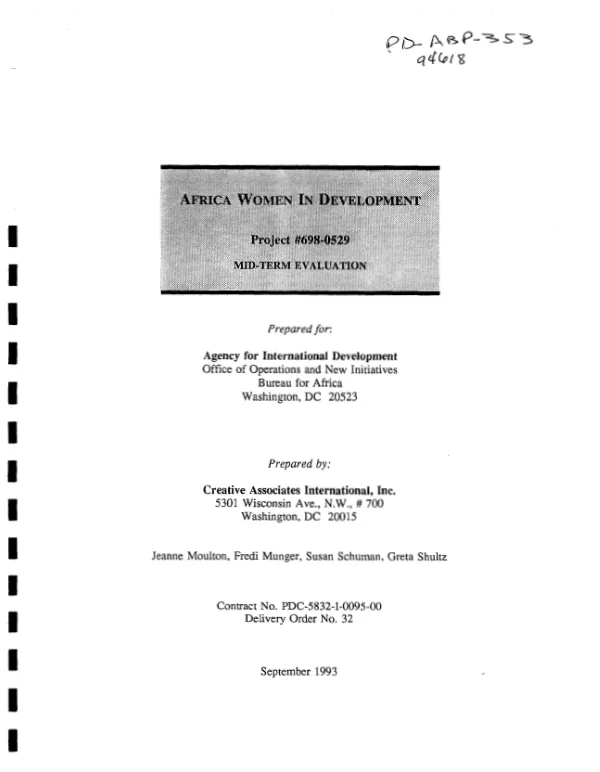 Africa women in development, project 698-0529 : mid-term evaluation