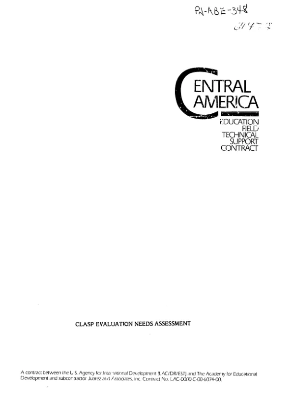 CLASP evaluation needs assessment : final report