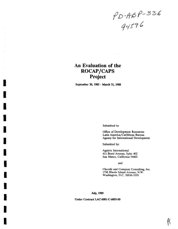 Evaluation of the ROCAP/CAPS project