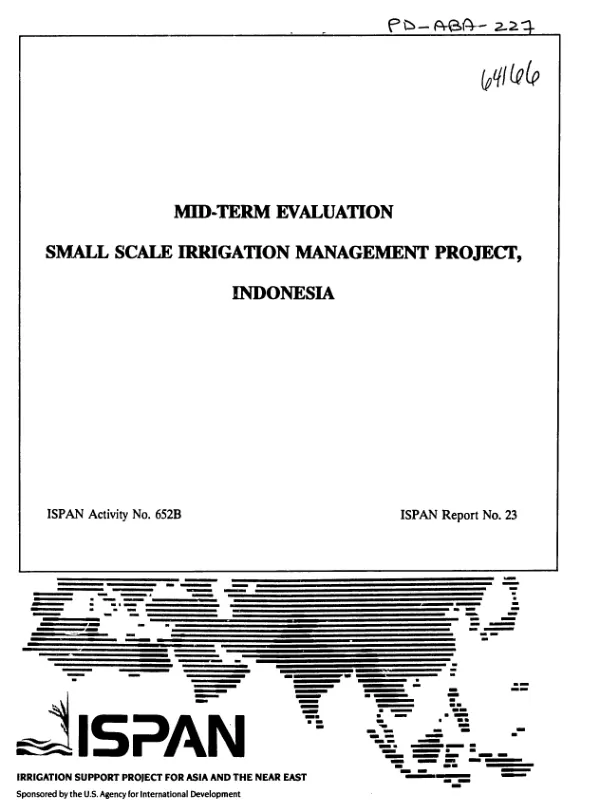 Mid-term evaluation : small scale irrigation management project, Indonesia