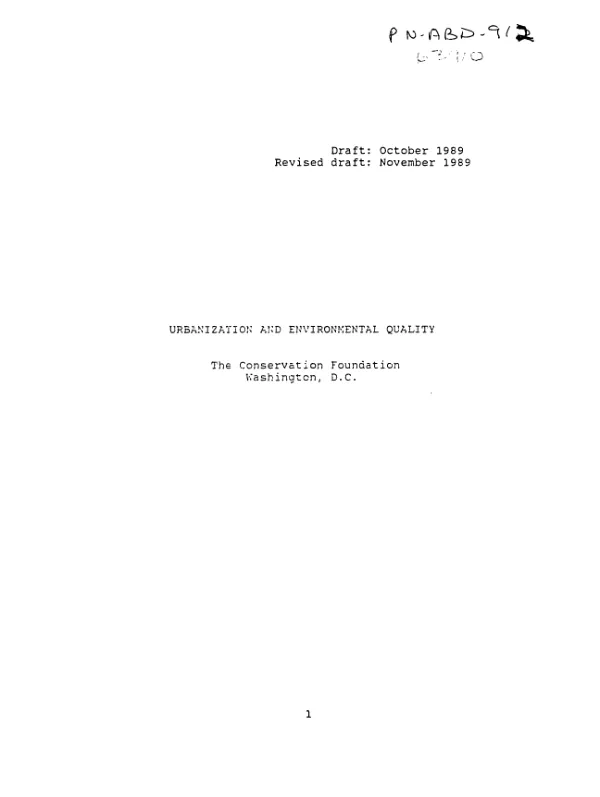Urbanization and environmental quality