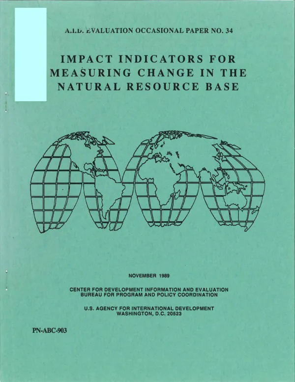 Impact indicators for measuring change in the natural resource base