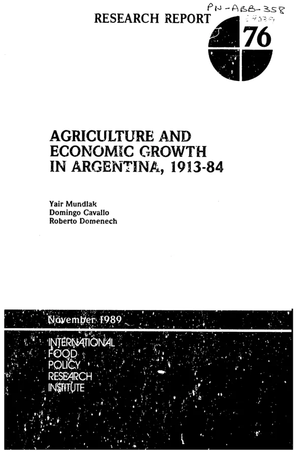 Agriculture and economic growth in Argentina, 1913-84