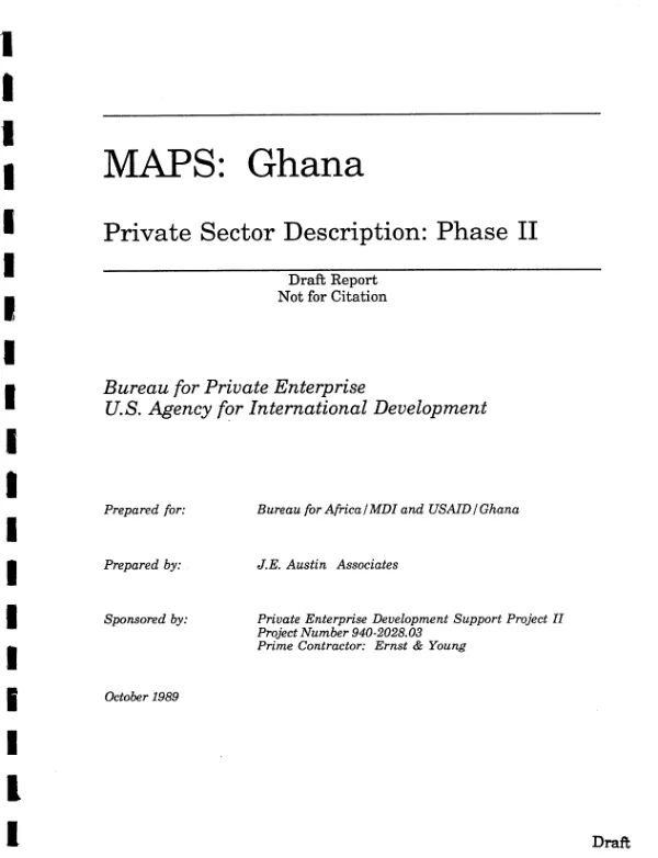 MAPS [manual for action in the private sector] : Ghana -- private sector description : phase II