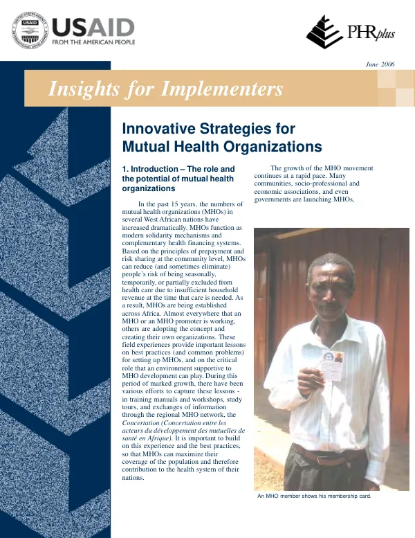 AID cooperative agreement no. AFR-0474-G-SS-9063-00 to the People - to People Health Foundation, Inc. for HIV/AIDS Prevention in Africa (HAPA) program activities in Malawi and Swaziland