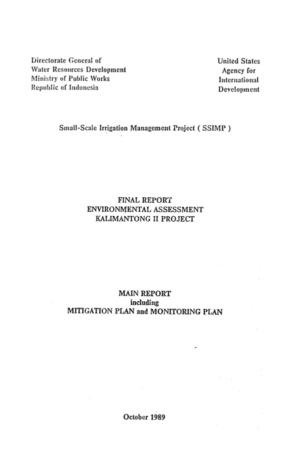Final report : environmental assessment Kalimantong II project -- executive summary