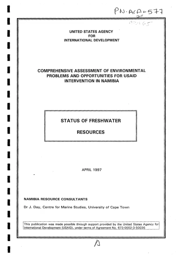 Status of freshwater resources