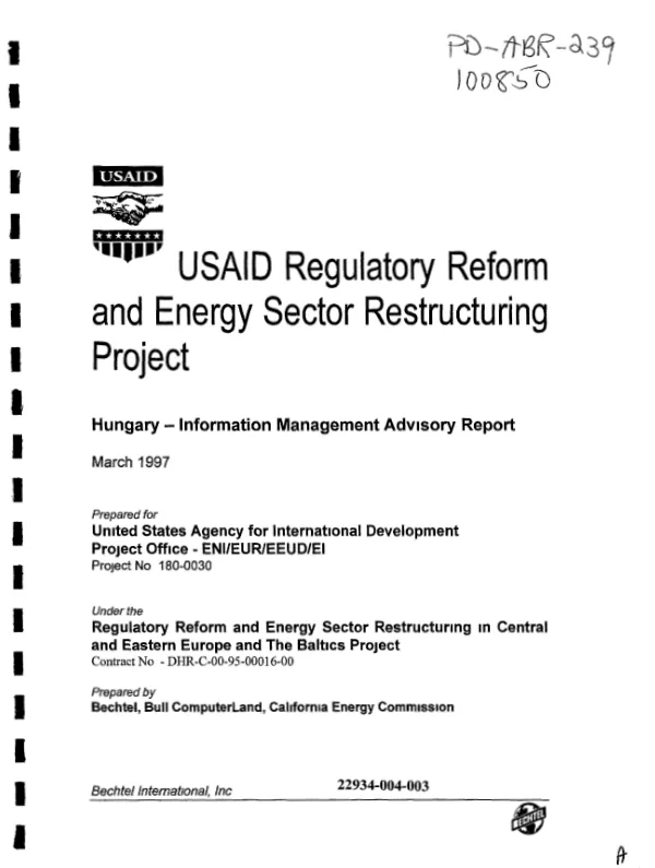 Implementation plan for updating the work and information procedures of the Hungarian Energy Office"s electricity licensing department