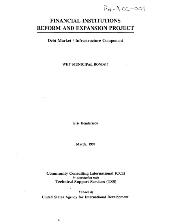 Why municipal bonds?