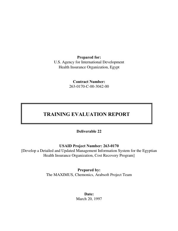 Training evaluation report
