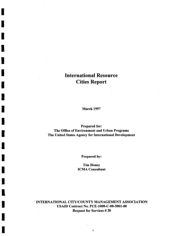 International resource cities report