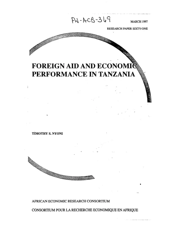 Foreign aid and economic performance in Tanzania