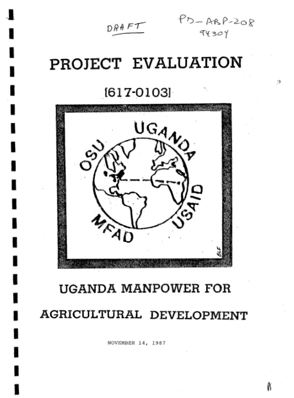 Project evaluation : Uganda manpower for agricultural development (617-0103)