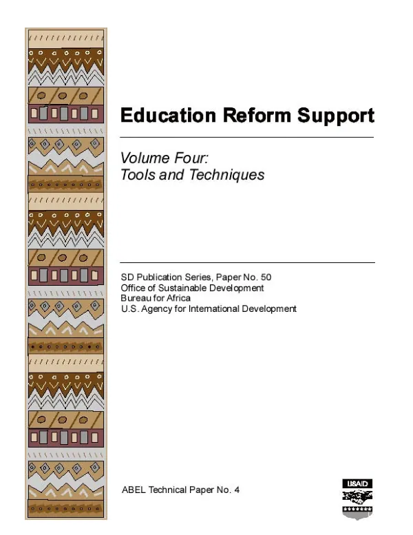 Education reform support -- volume four : tools and techniques