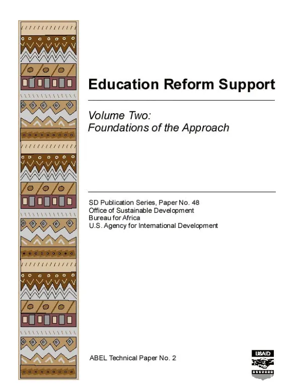 Education reform support -- volume two : foundations of the approach