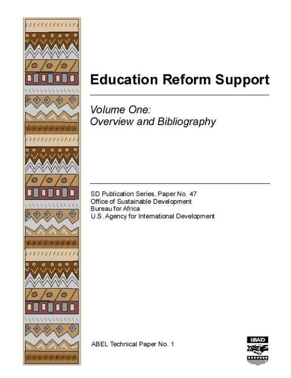 Education reform support -- volume one : overview and bibliography