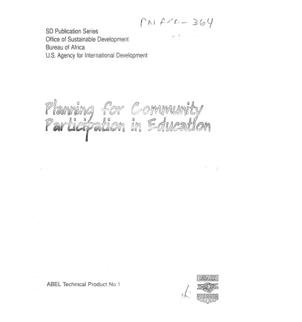Planning for community participation in education