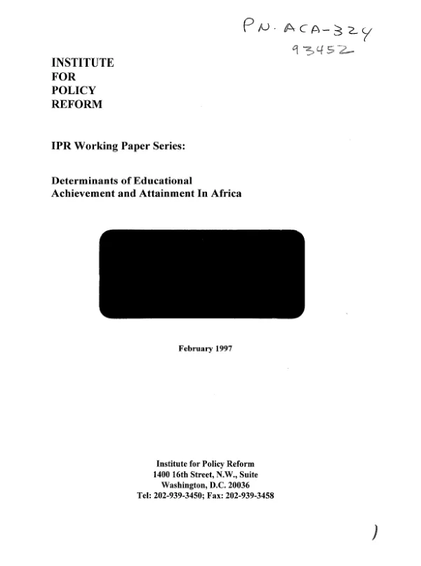 Enrollment in primary education and cognitive achievement in Egypt, change and determinants