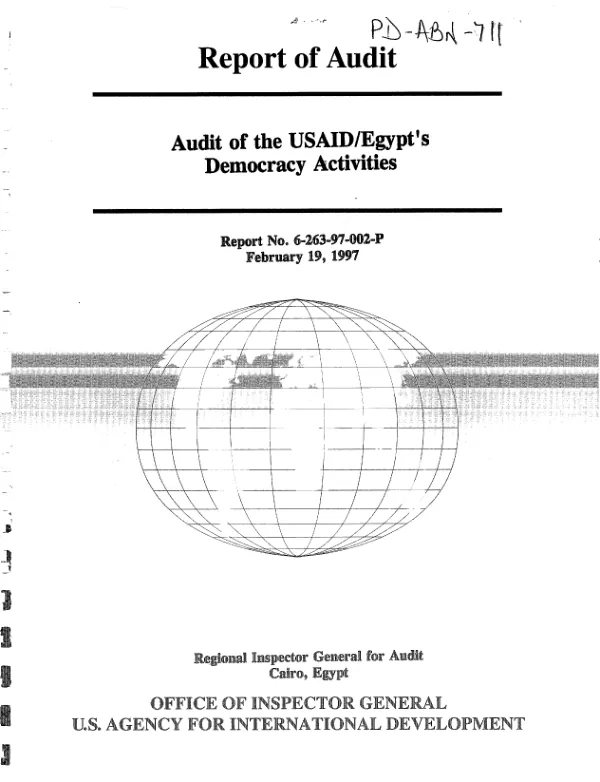 Audit of the USAID/Egypt"s democracy activities