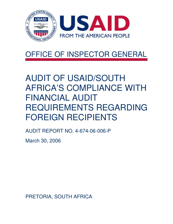 Financial audit of the International Rice Research Institute, resources provided through letter of commitment no. 263-0152-02 (USAID Egypt project no. 263-0152)