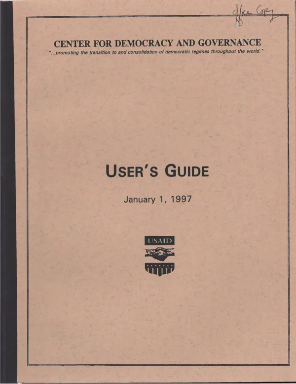 Center for Democracy and Governance : user"s guide