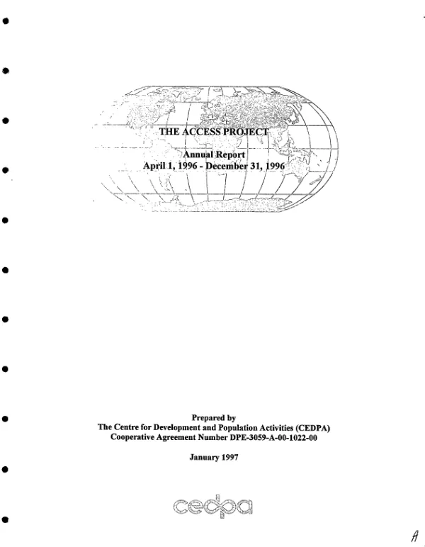 ACCESS project : annual report, April 1, 1996-December 31, 1996