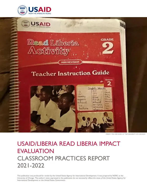 USAID/Liberia read Liberia impact evaluation : classroom observation report 2022