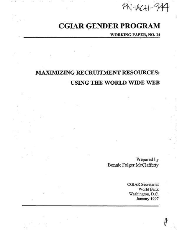 Maximizing recruitment resources : using the World Wide Web