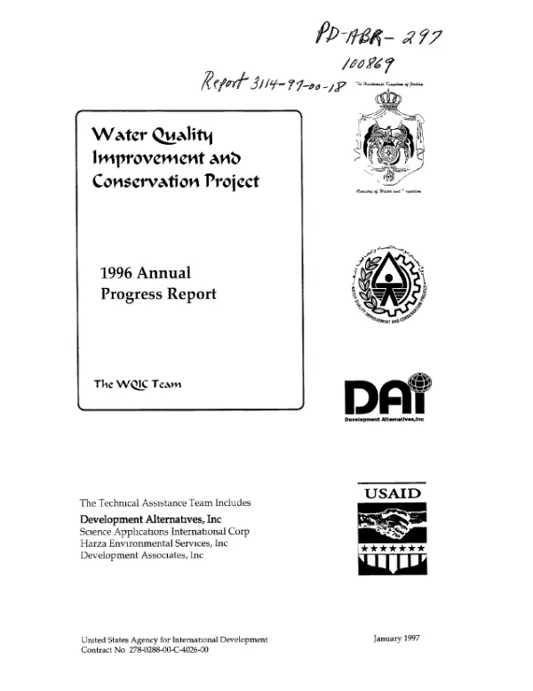 Water quality improvement and conservation project : 1996 annual progress report