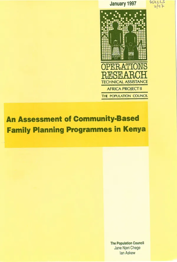 Assessment of community-based family planning programmes in Kenya
