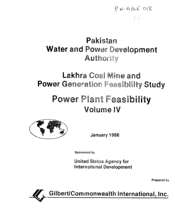 Lakhra coal mine and power generation feasibility study : power plan feasibility, volume IV