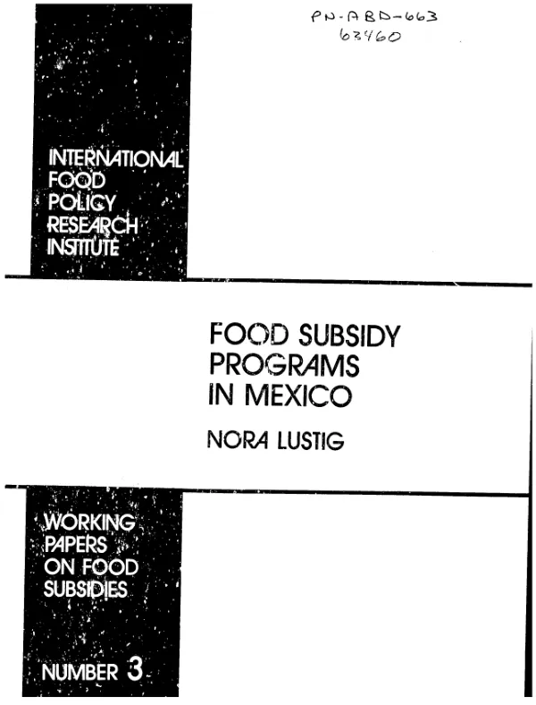 Food subsidy programs in Mexico