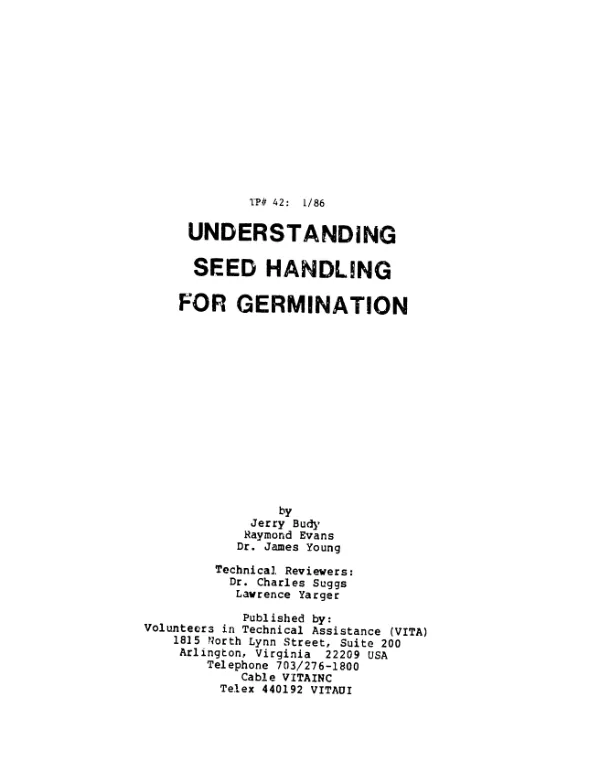 Understanding seed handling for germination