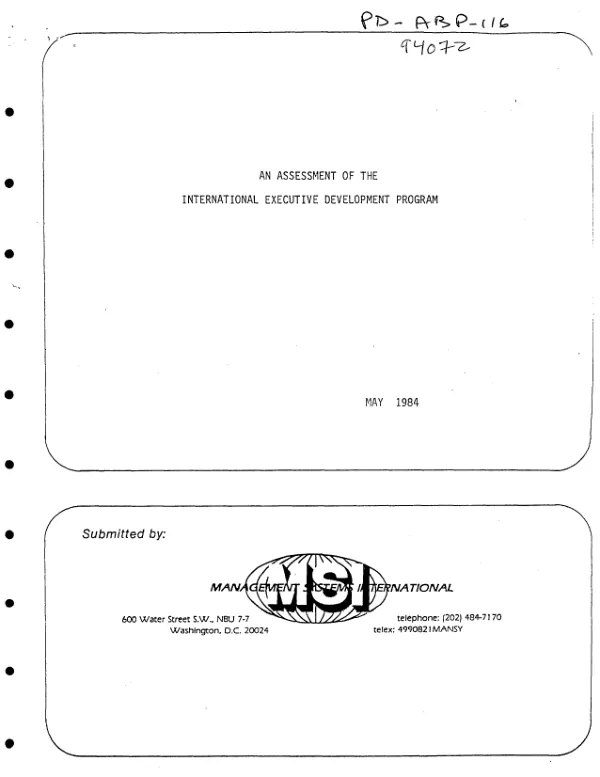 Assessment of the international executive development program