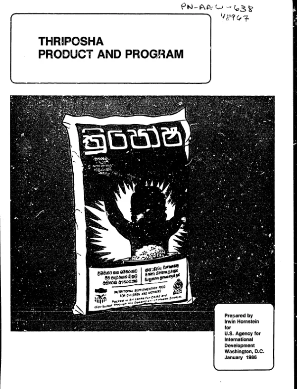 Thriposha product and program