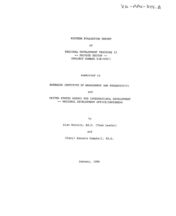 Midterm evaluation report of regional development training II, private sector