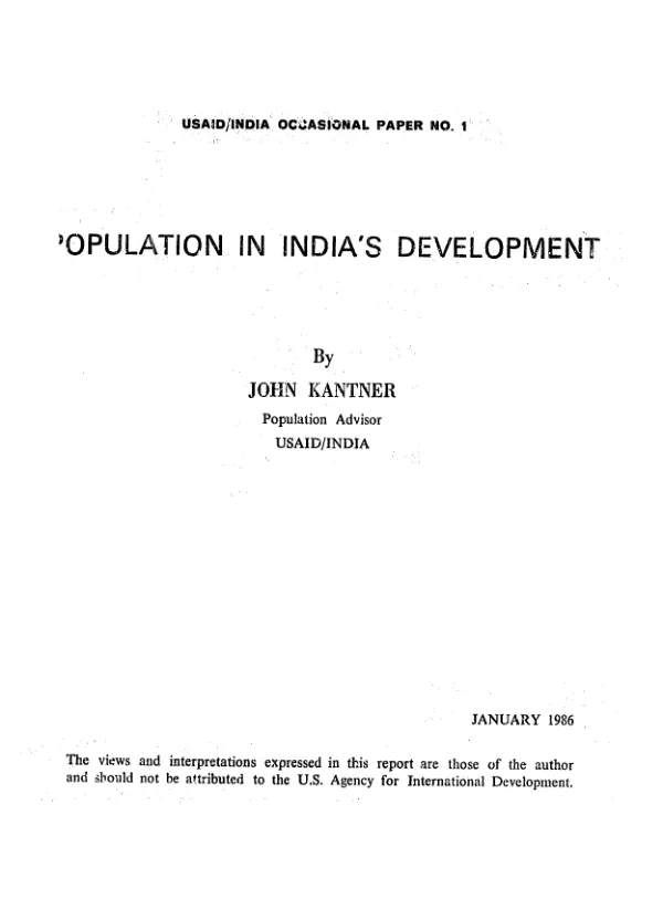 Population in India"s development