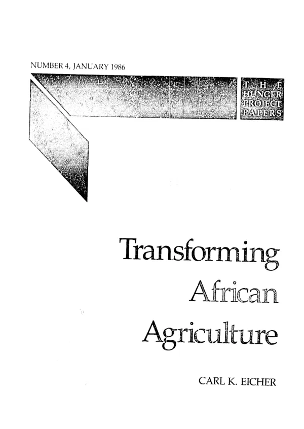 Transforming African agriculture