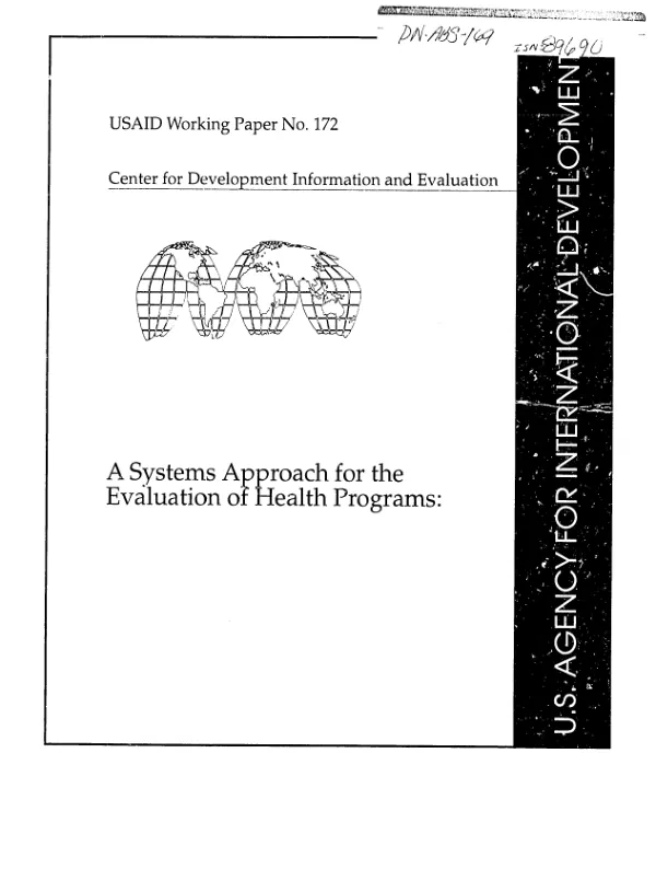 Systems approach for the evaluation of health programs