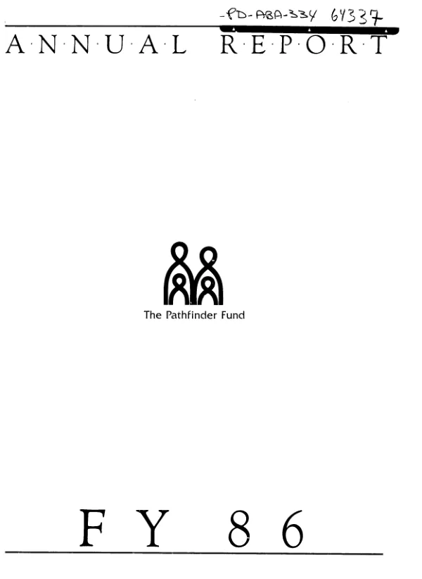 Annual report : the Pathfinder Fund, FY 86