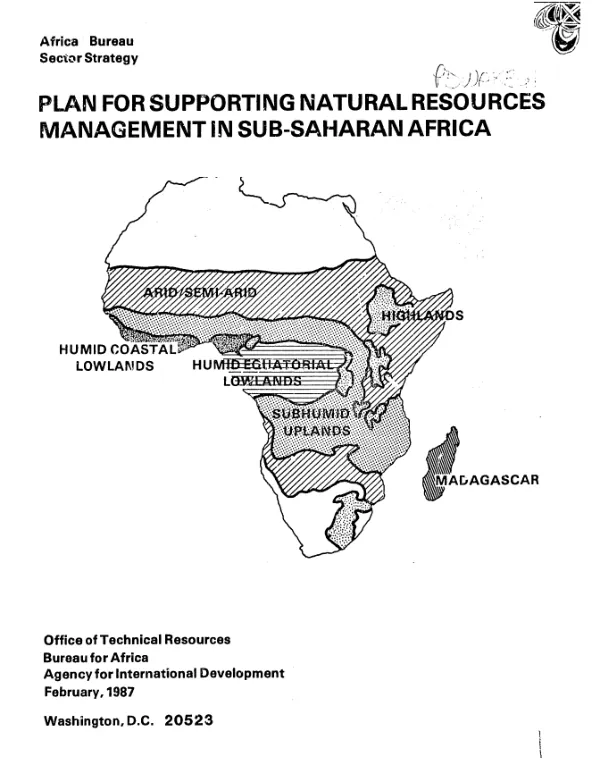 Plan for supporting natural resources management in sub-Saharan Africa