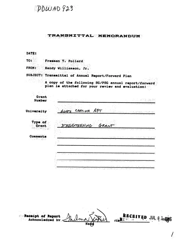 Final report : Title XII strengthening grant (non-matching) AID/DSAN/XII-G-0184