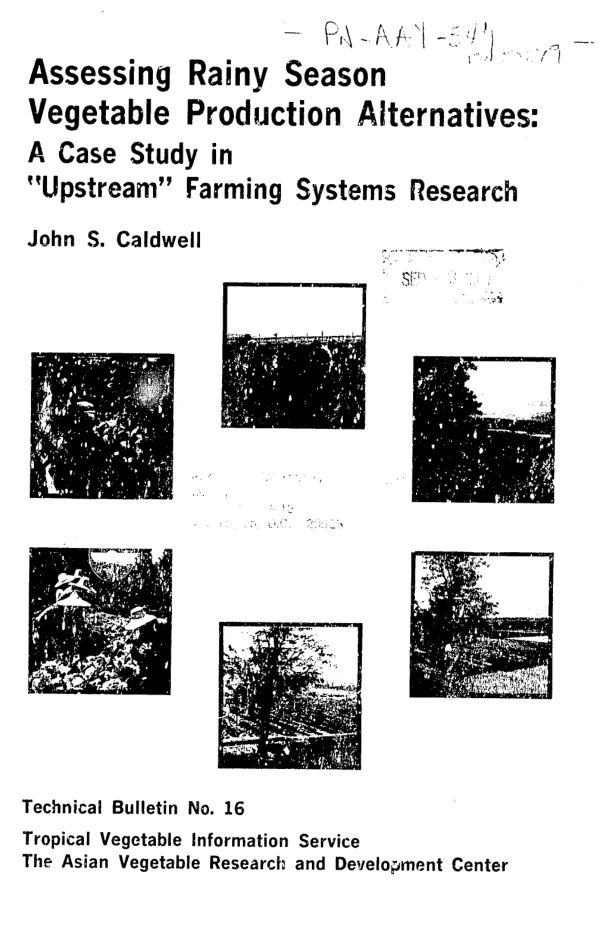Assessing rainy season vegetable production alternatives : a case study in `upstream" farming systems research