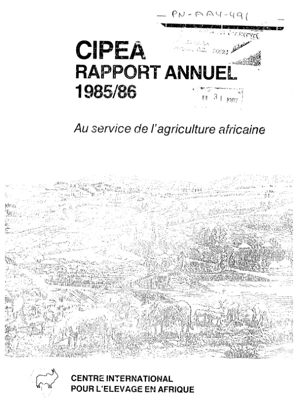 CIPEA rapport annuel 1985/86 : au service de l"agriculture Africaine