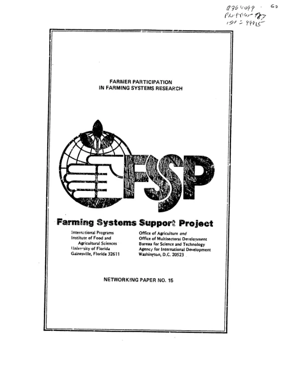 Farmer participation in farming systems research