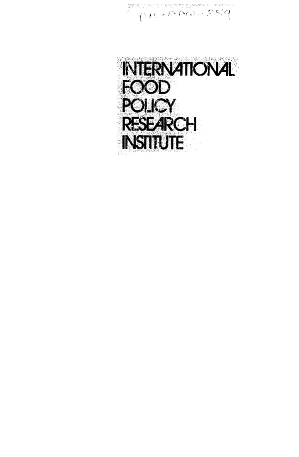 IFPRI report 1986