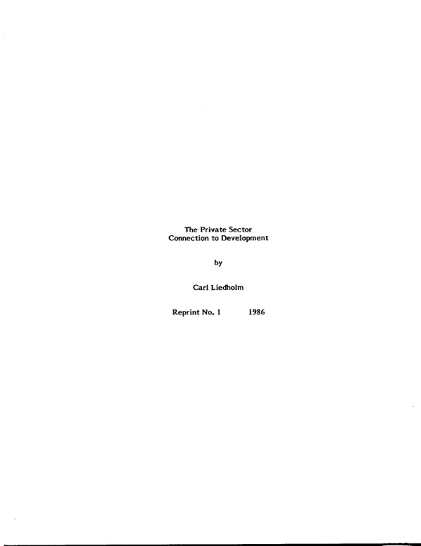 Private sector connection to development